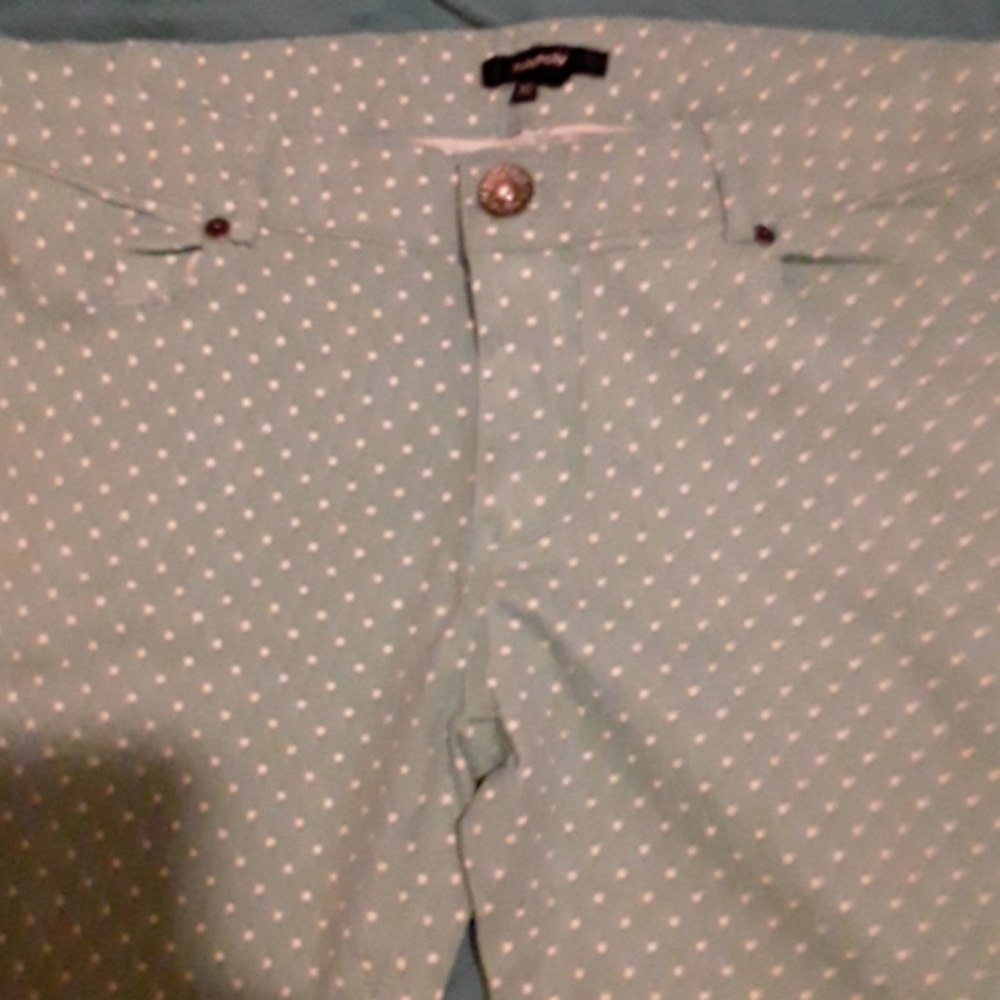 RolyPoly torquize and white pok a dot jeans